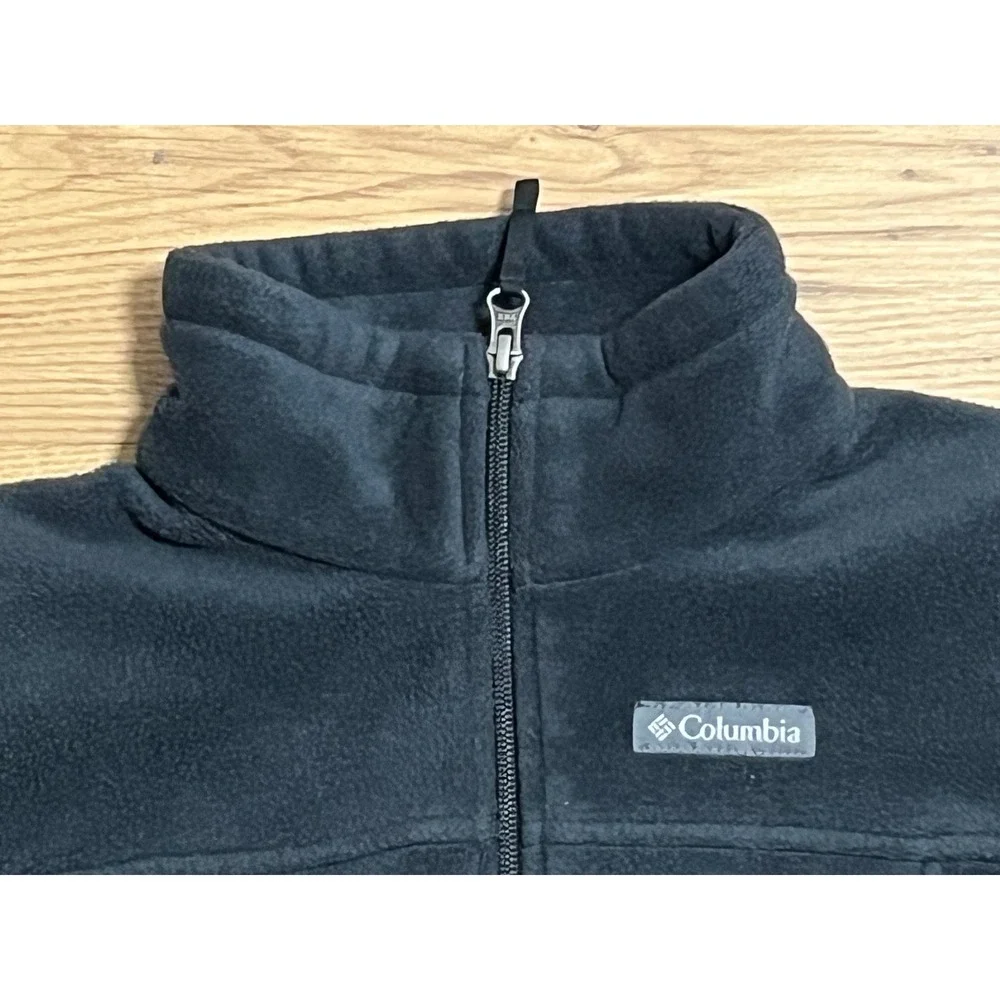 Columbia Fleece Jacket Youth M 10/12 Black Full Zip Boys Girls Outdoor School